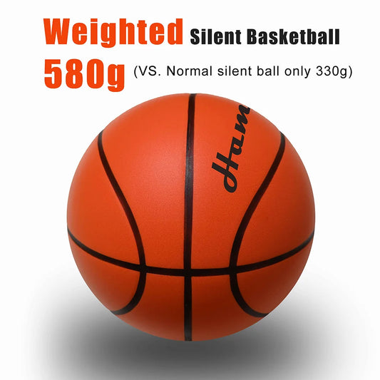 580G Silent Basketball Noiseless Dribble Indoor Size 7- 29.5Inch PU Foam Airless Basketball Quiet Bounce 90% of Real Basketball