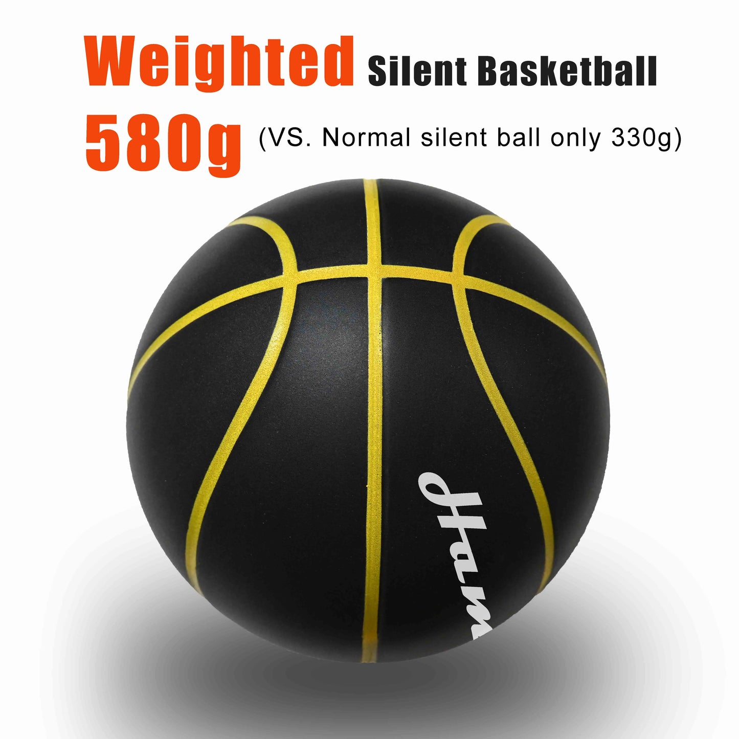 580G Silent Basketball Noiseless Dribble Indoor Size 7- 29.5Inch PU Foam Airless Basketball Quiet Bounce 90% of Real Basketball