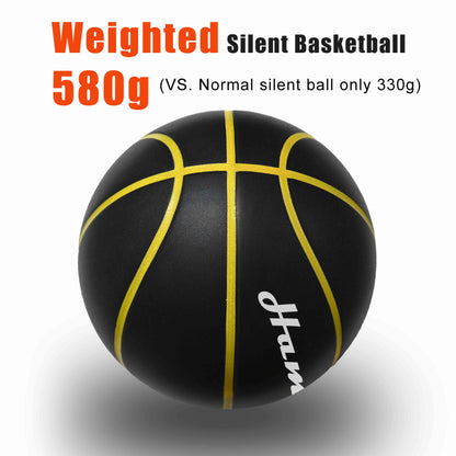 580G Silent Basketball Noiseless Dribble Indoor Size 7- 29.5Inch PU Foam Airless Basketball Quiet Bounce 90% of Real Basketball