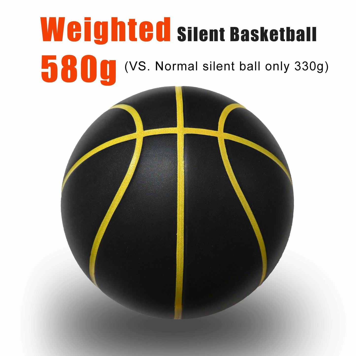 580G Silent Basketball Noiseless Dribble Indoor Size 7- 29.5Inch PU Foam Airless Basketball Quiet Bounce 90% of Real Basketball