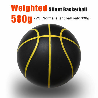 580G Silent Basketball Noiseless Dribble Indoor Size 7- 29.5Inch PU Foam Airless Basketball Quiet Bounce 90% of Real Basketball