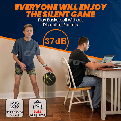580G Silent Basketball Noiseless Dribble Indoor Size 7- 29.5Inch PU Foam Airless Basketball Quiet Bounce 90% of Real Basketball